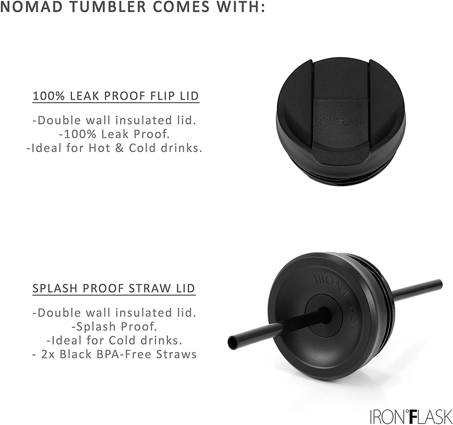 Nomad Tumbler - 2 Lids Straw/Flip, Vacuum Insulated Stainless Steel Bottle, Double Walled, Drinking Cup, Thermo Coffee Travel Mug, Water - Blue Waves, 16 Oz